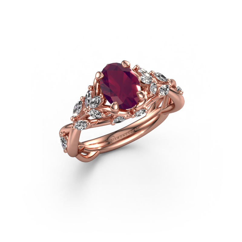 Bild von Verlobungsring Samantha OVL 585 Roségold Rhodolit 7,5x5,5 mm