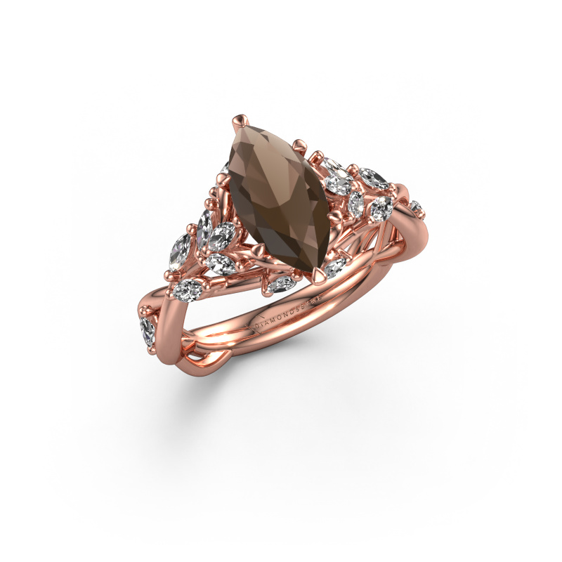 Bild von Verlobungsring Samantha MRQ 585 Roségold Rauchquarz 11x5.5 mm