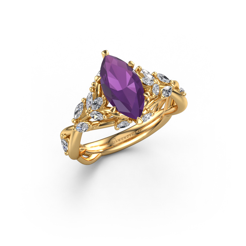 Bild von Verlobungsring Samantha MRQ 585 Gold Amethyst 11x5.5 mm