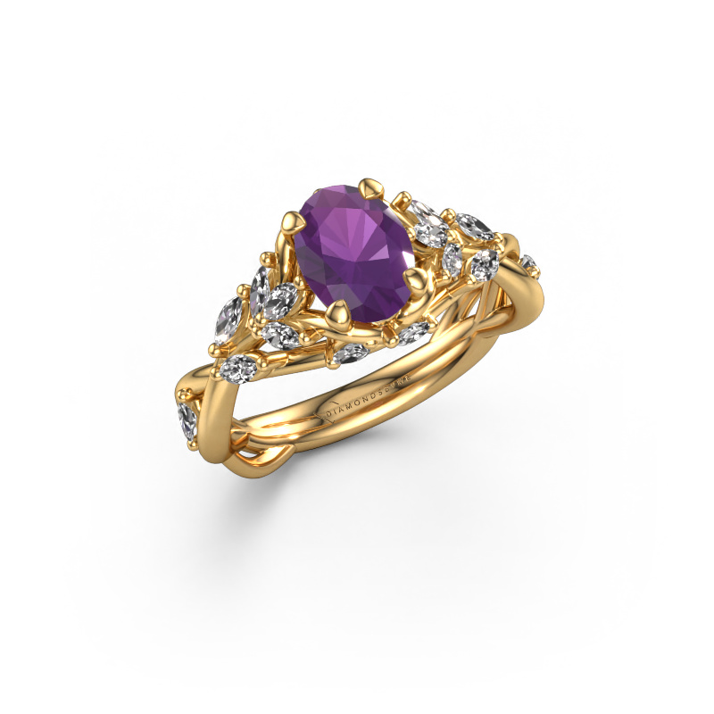 Bild von Verlobungsring Samantha OVL 585 Gold Amethyst 7,5x5,5 mm