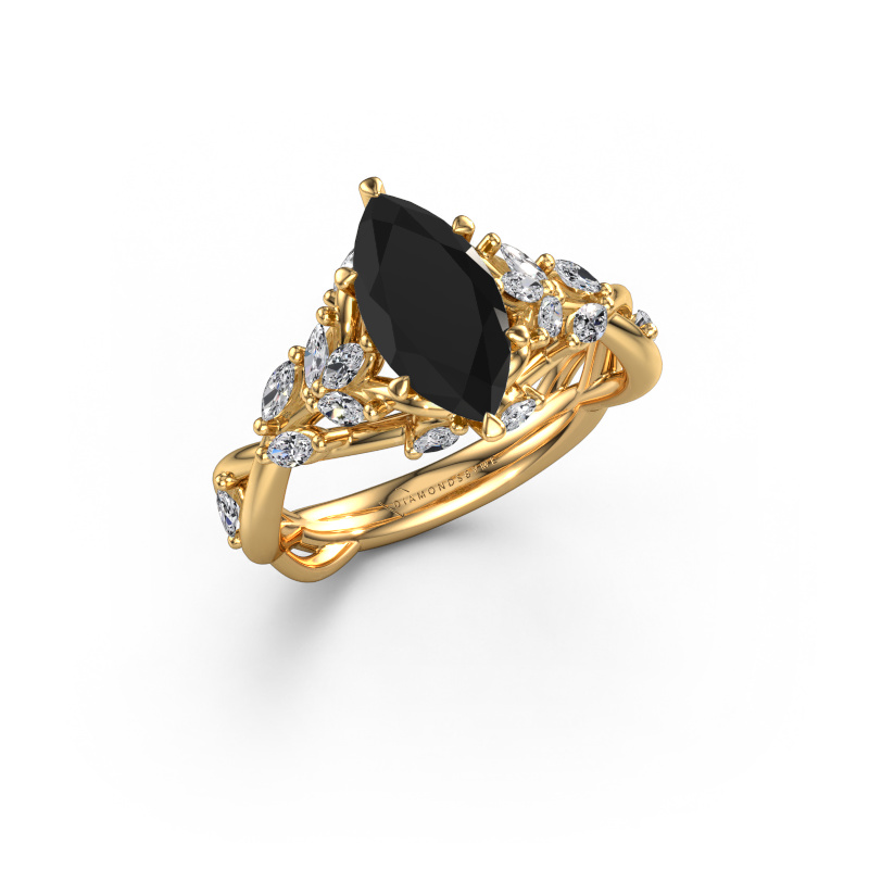 Afbeelding van Verlovingsring Samantha MRQ 585 goud Zwarte diamant 1.90 crt