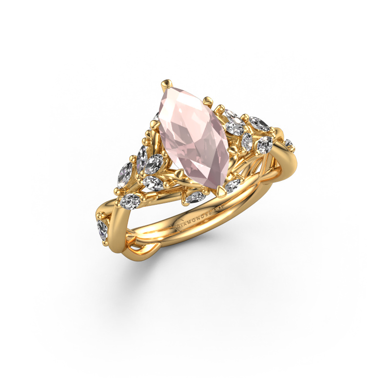 Image de Bague de fiançailles Samantha MRQ 585 or jaune Champagne morganite 11x5.5 mm