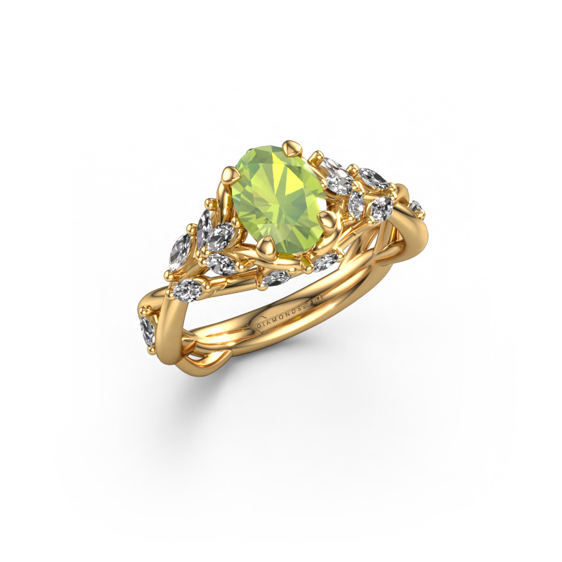 Image of Engagement ring Samantha OVL 585 gold Peridot 7,5x5,5 mm