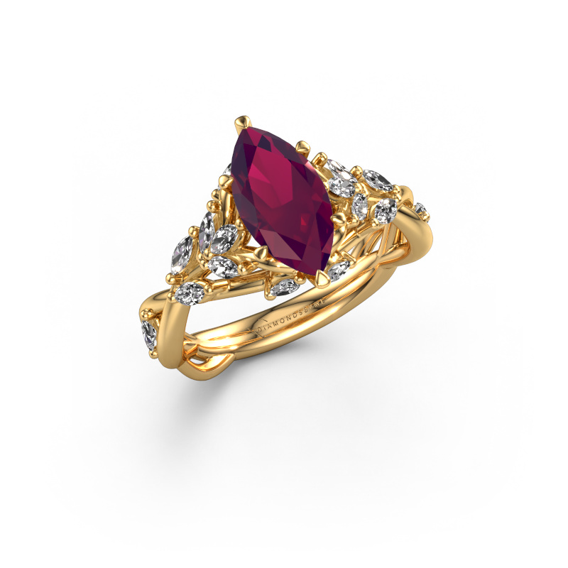Bild von Verlobungsring Samantha MRQ 585 Gold Rhodolit 11x5.5 mm