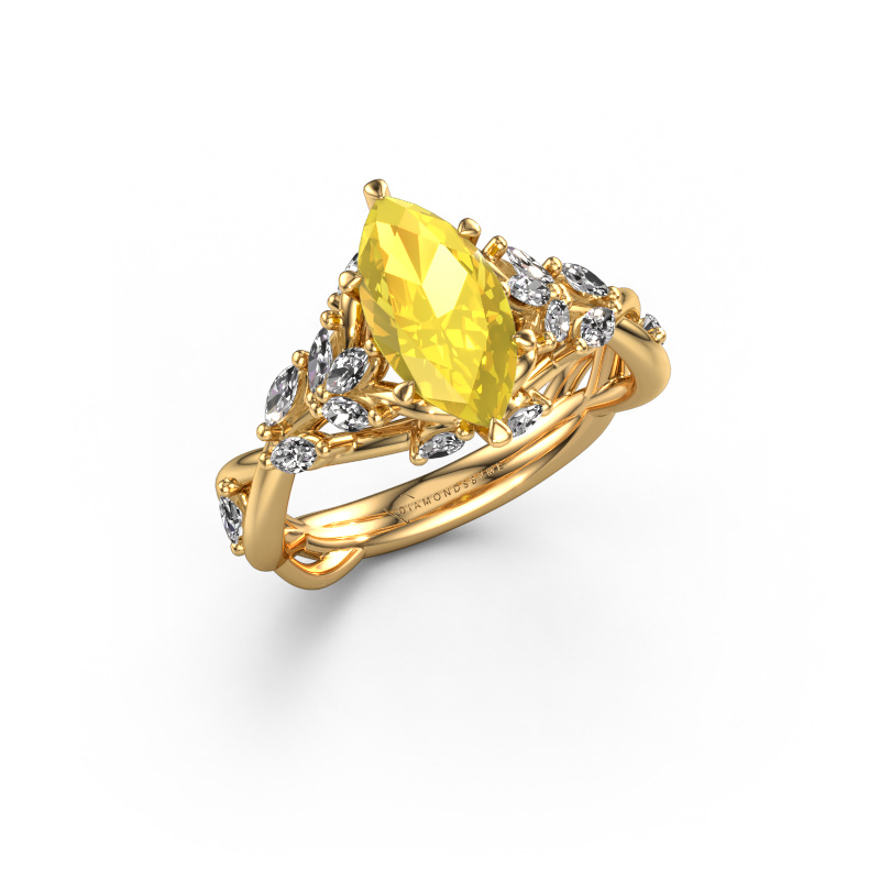 Image de Bague de fiançailles Samantha MRQ 585 or jaune Saphir jaune 11x5.5 mm