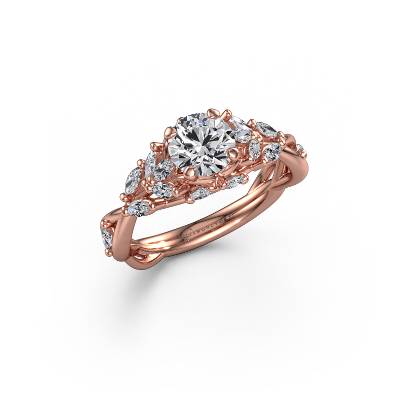 Image of Engagement ring Samantha RND 585 rose gold Diamond 1.10 crt