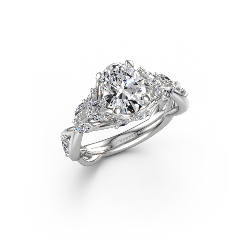 Bild av Förlovningsring Samantha OVL 585 vitt guld Diamant 1.50 crt