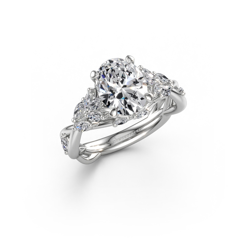 Immagine di Anello di fidanzamento Samantha OVL 585 oro bianco Diamante 2.20 crt