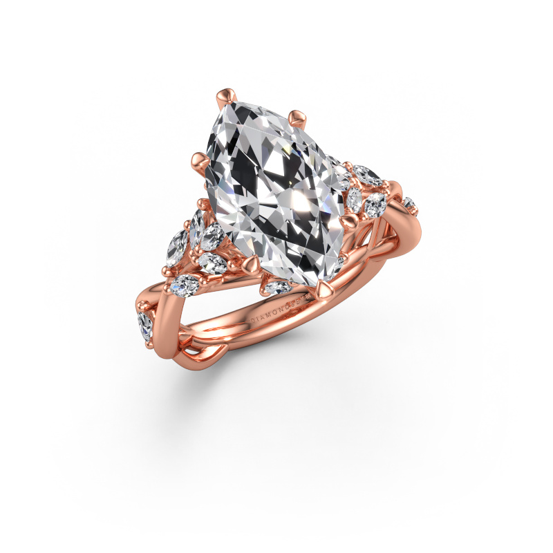 Image de Bague de fiançailles Samantha MRQ 585 or rose Diamant synthétique 3.40 crt