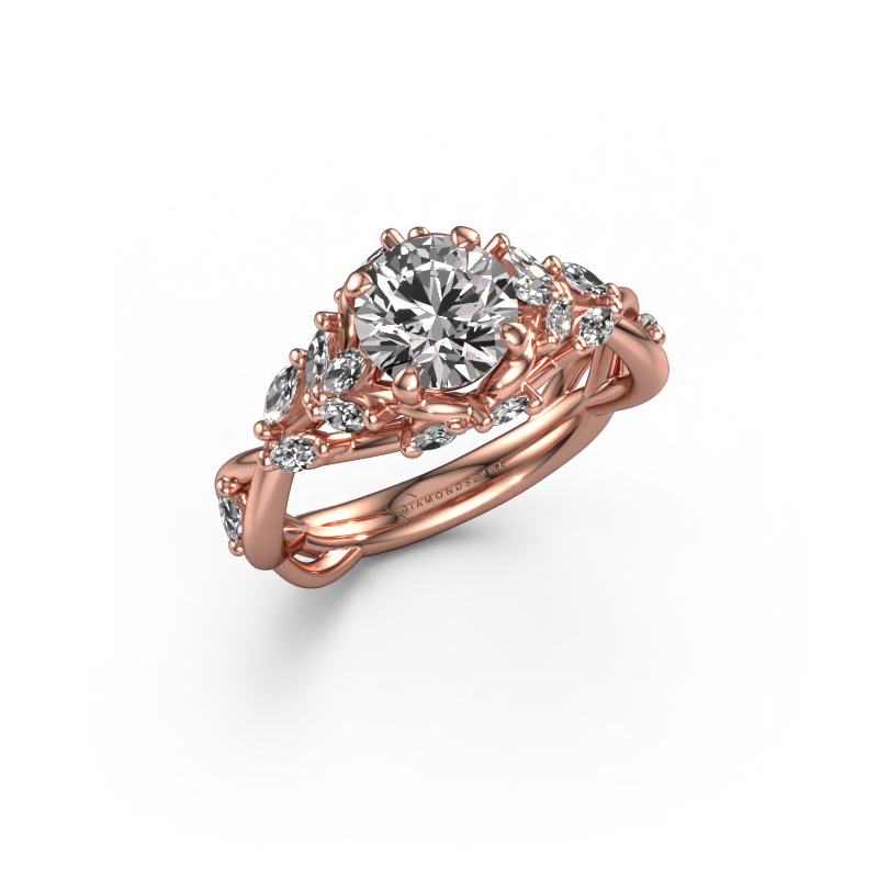 Image of Engagement ring Samantha RND 585 rose gold Diamond 1.40 crt