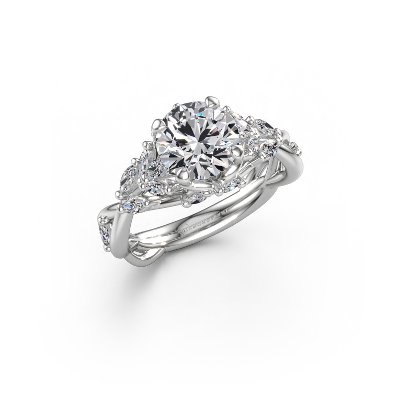 Immagine di Anello di fidanzamento Samantha RND 585 oro bianco Diamante 1.90 crt
