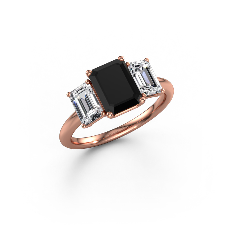 Image de Bague de fiançailles Sandra 585 or rose Diamant noir 3.50 crt