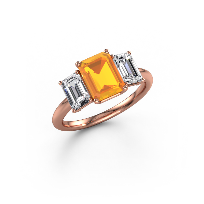 Image de Bague de fiançailles Sandra 585 or rose Citrine 8x6 mm