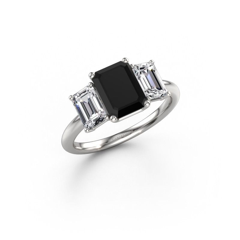 Afbeelding van Verlovingsring Sandra 950 platina Zwarte diamant 3.50 crt