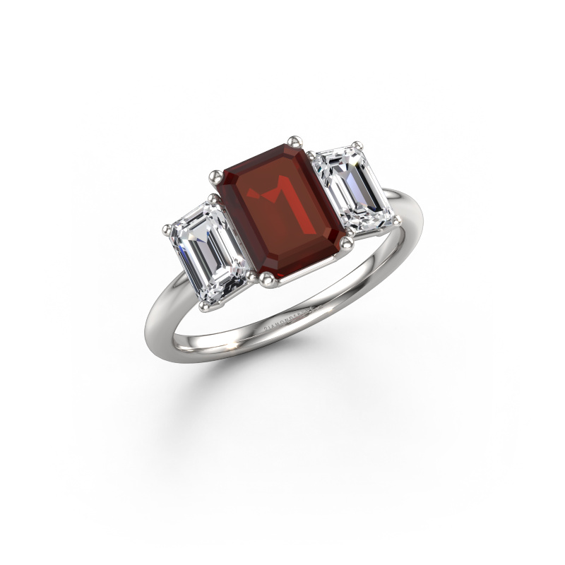 Bild von Verlobungsring Sandra 950 Platin Granat 8x6 mm