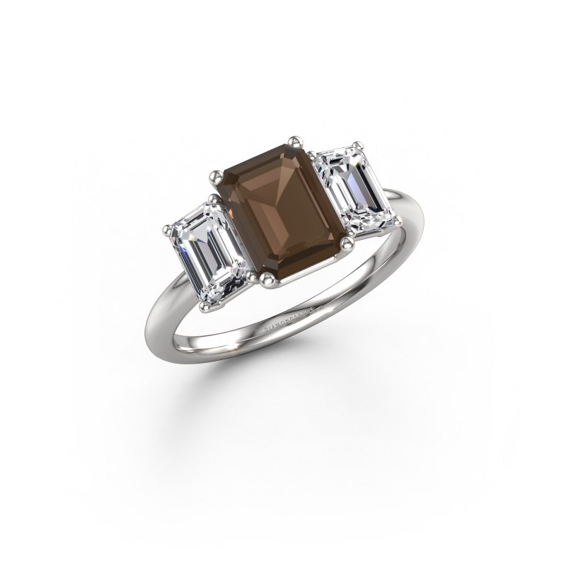 Bild von Verlobungsring Sandra 950 Platin Rauchquarz 8x6 mm