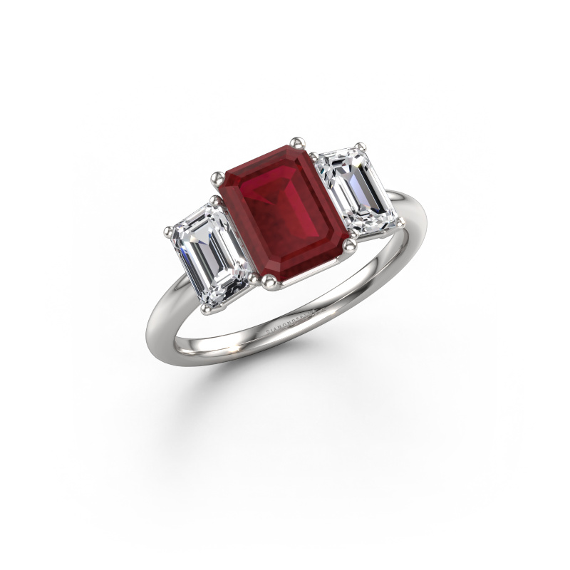Image of Engagement ring Sandra 950 platinum Ruby 8x6 mm