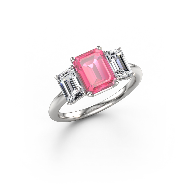 Image of Engagement ring Sandra 950 platinum Pink sapphire 8x6 mm