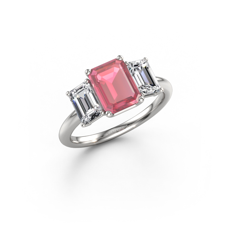 Bild von Verlobungsring Sandra 950 Platin Turmalin rosa 8x6 mm