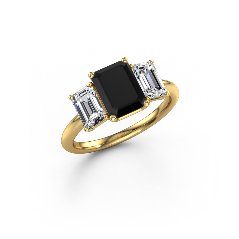Image de Bague de fiançailles Sandra 585 or jaune Diamant noir 3.50 crt