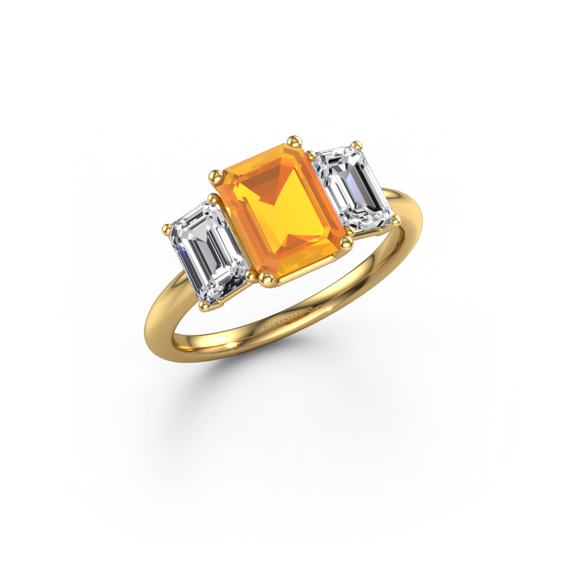 Image of Engagement ring Sandra 585 gold Citrin 8x6 mm