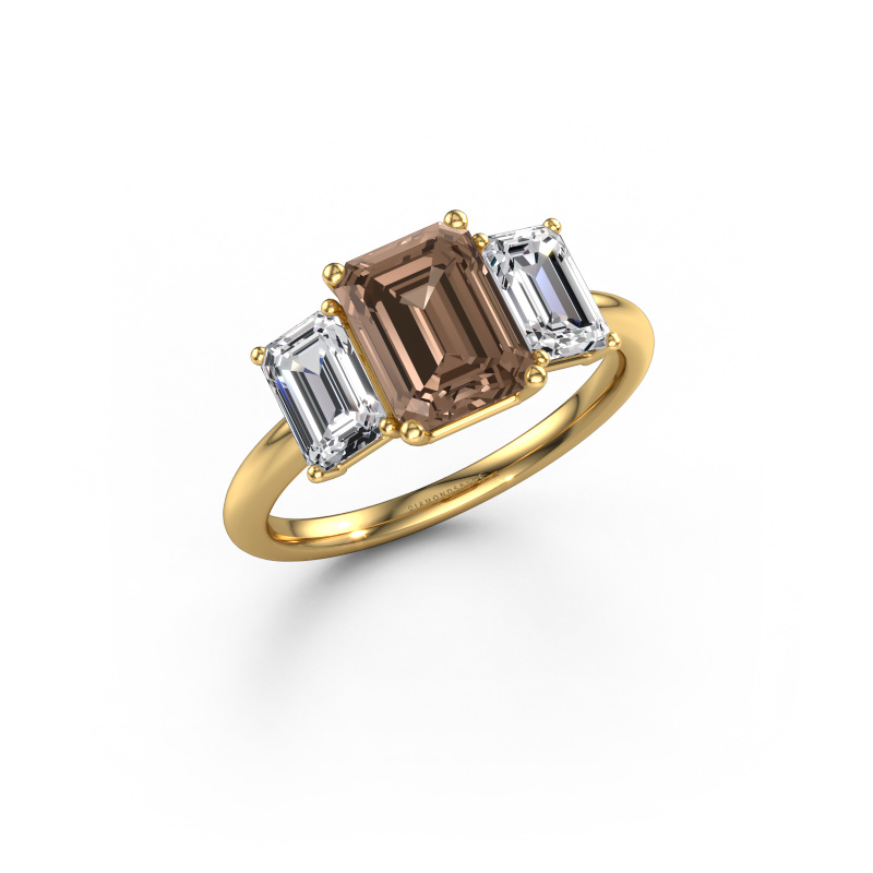 Image de Bague de fiançailles Sandra 585 or jaune Diamant brun 3.15 crt