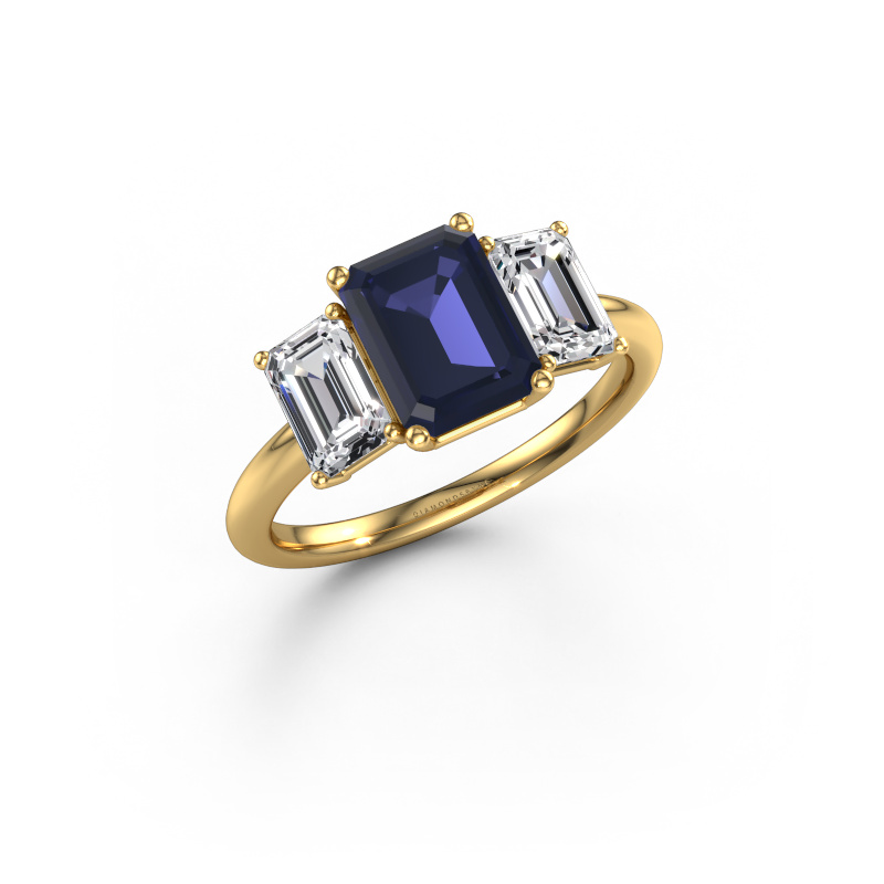 Image of Engagement ring Sandra 585 gold Sapphire 8x6 mm