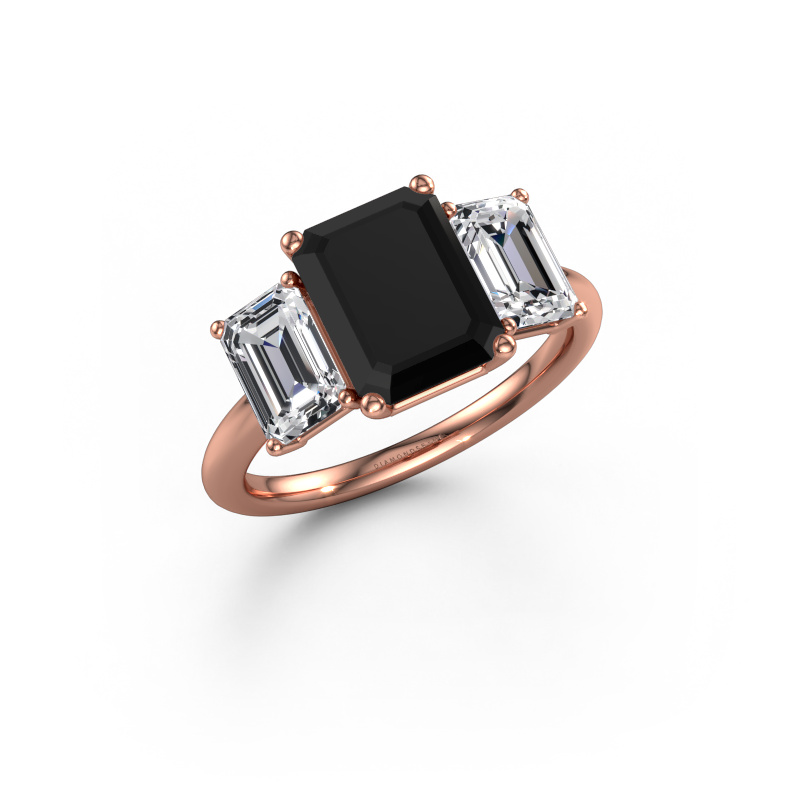 Image of Engagement ring Sandra 585 rose gold Black diamond 4.80 crt