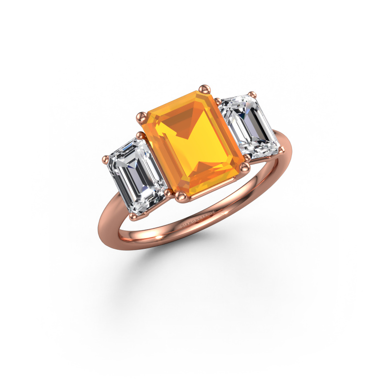Image de Bague de fiançailles Sandra 585 or rose Citrine 9x7 mm