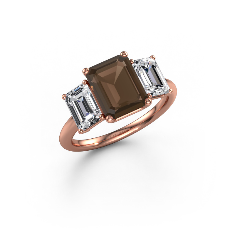 Bild von Verlobungsring Sandra 585 Roségold Rauchquarz 9x7 mm