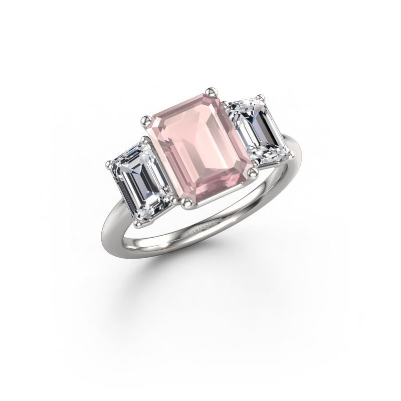 Image of Engagement ring Sandra 950 platinum Morganite champagne 9x7 mm