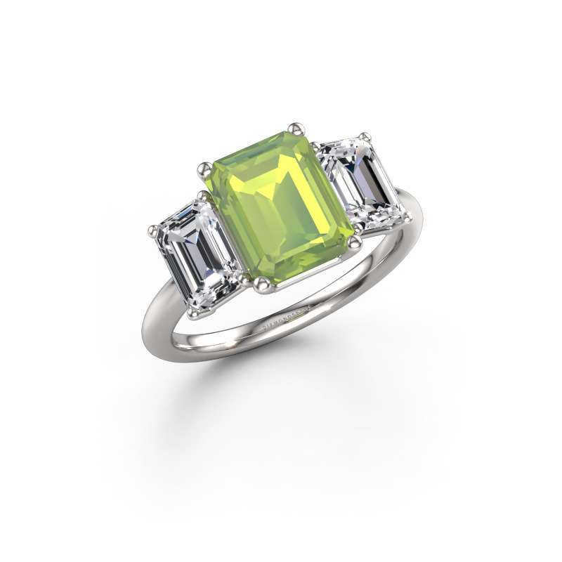 Image of Engagement ring Sandra 950 platinum Peridot 9x7 mm