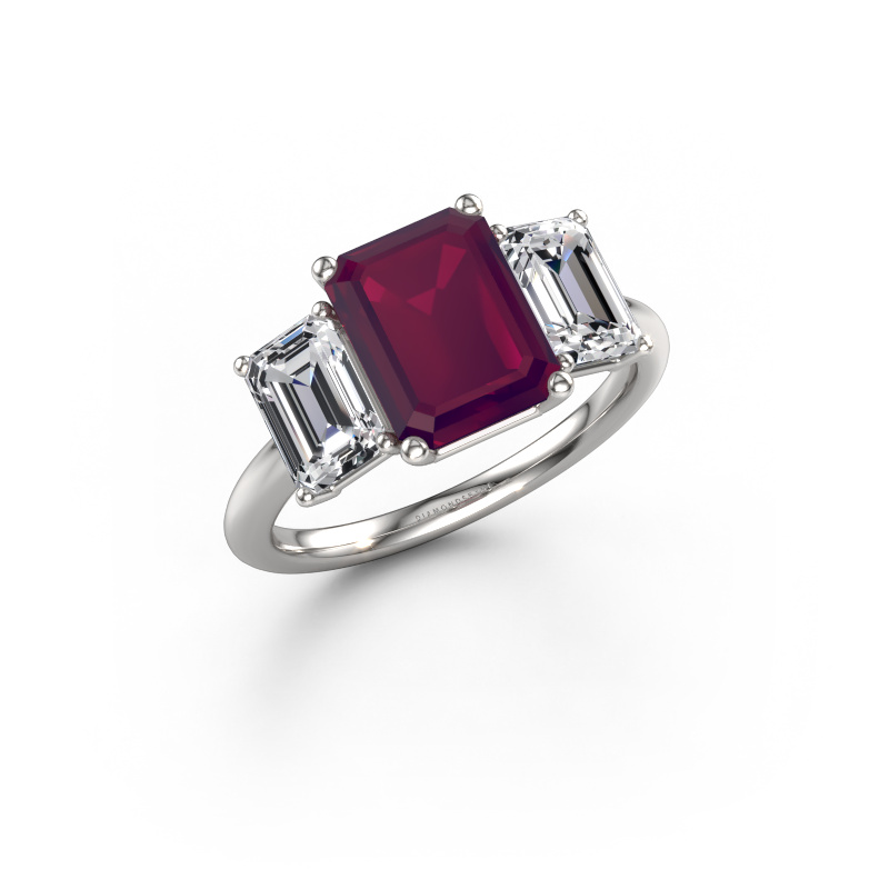 Bild von Verlobungsring Sandra 950 Platin Rhodolit 9x7 mm