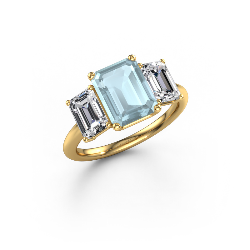 Image of Engagement ring Sandra 585 gold Aquamarine 9x7 mm