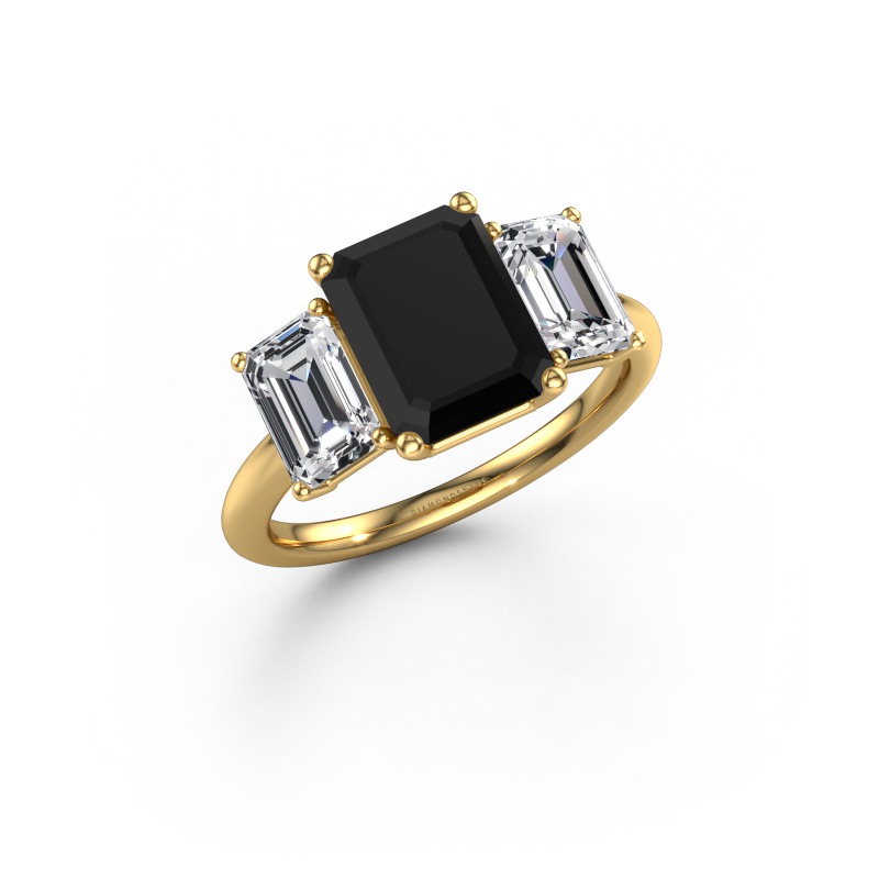 Image de Bague de fiançailles Sandra 585 or jaune Diamant noir 4.80 crt