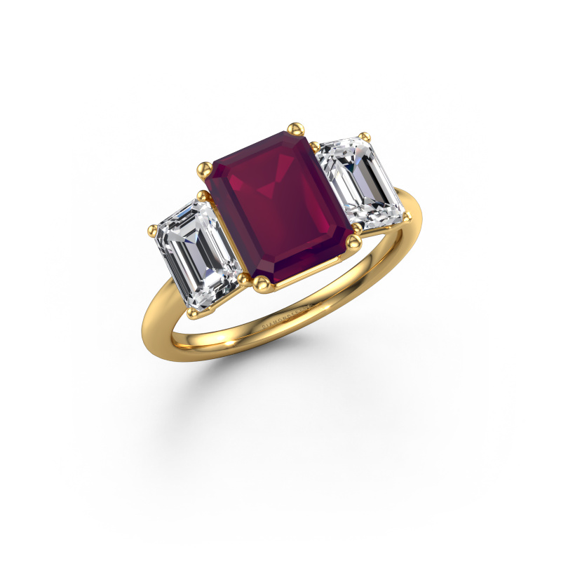 Bild von Verlobungsring Sandra 585 Gold Rhodolit 9x7 mm