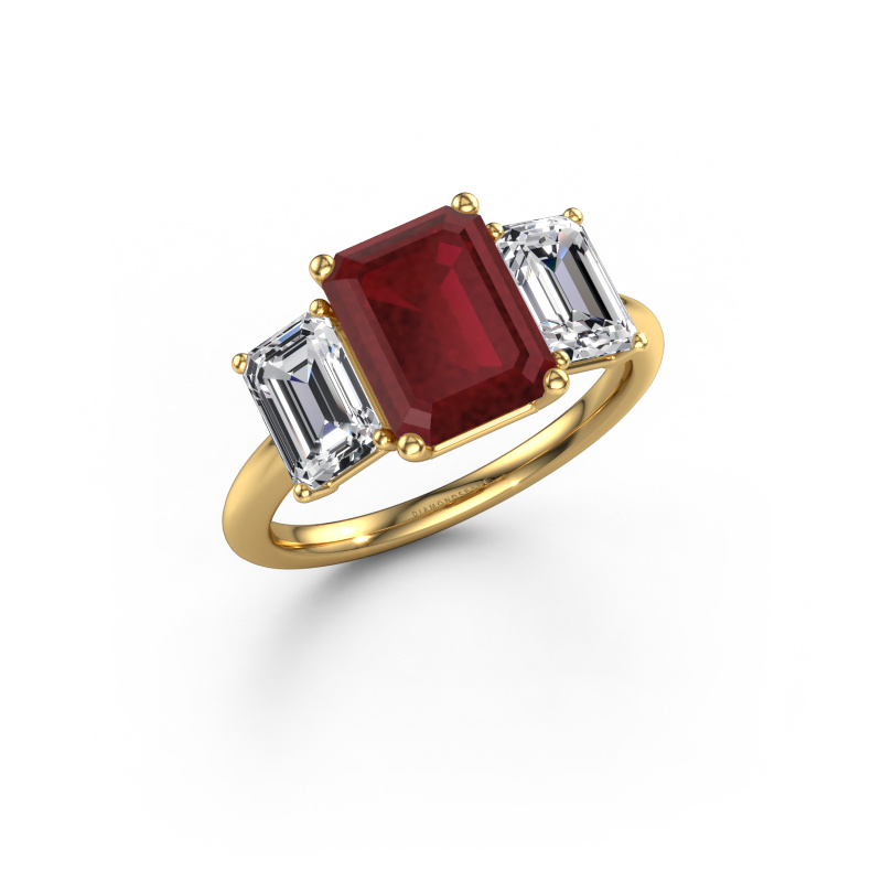 Image de Bague de fiançailles Sandra 585 or jaune Rubis 9x7 mm
