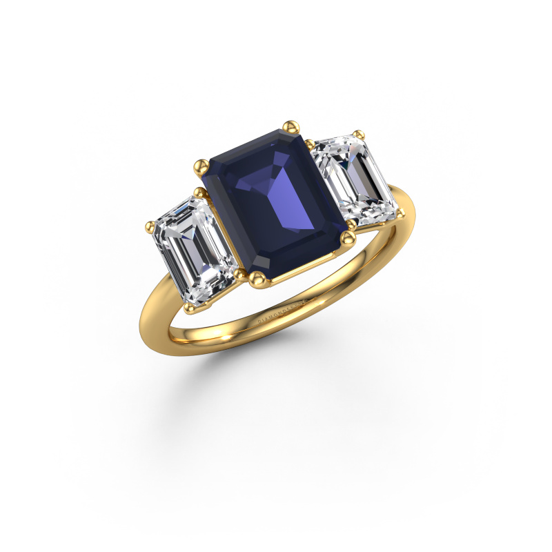 Bild von Verlobungsring Sandra 585 Gold Saphir 9x7 mm