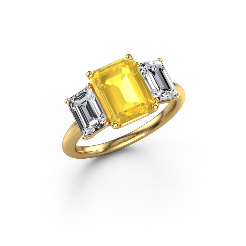 Image of Engagement ring Sandra 585 gold Yellow sapphire 9x7 mm