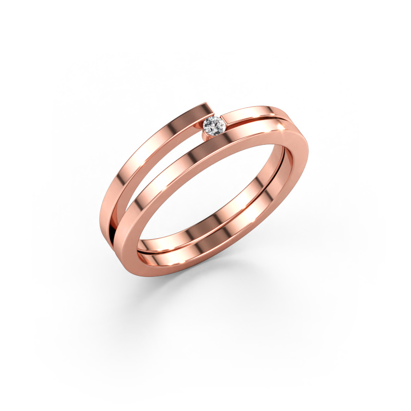 Immagine di Anello Sandy 585 oro rosa Diamante 0.03 crt