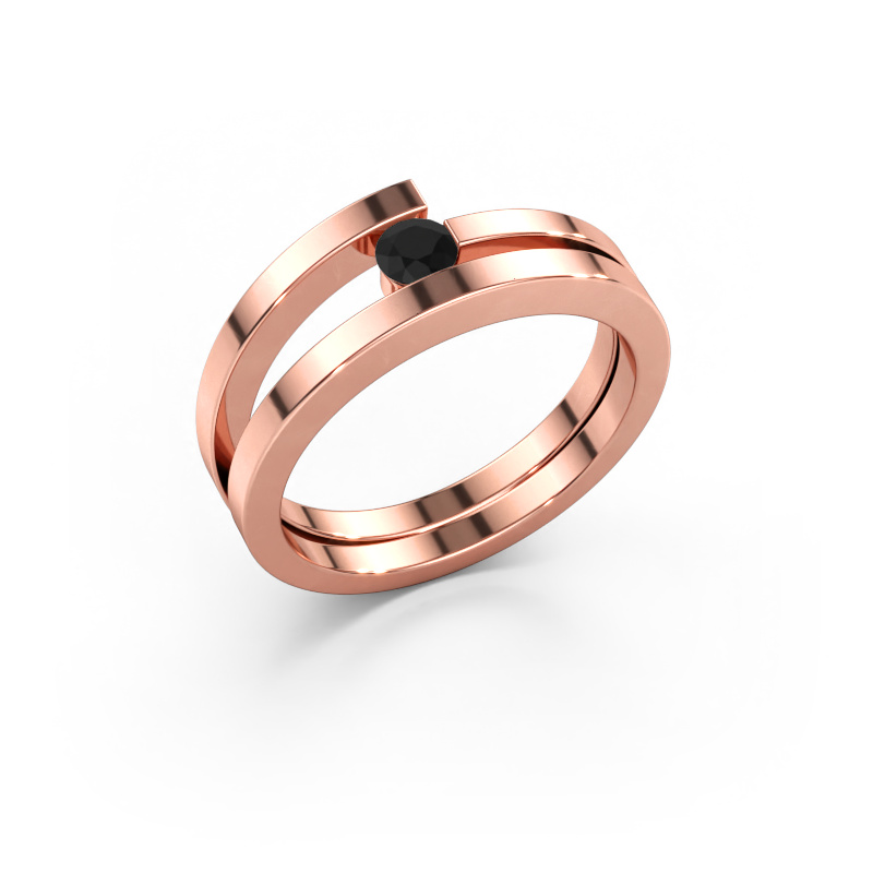 Immagine di Anello Sandy 585 oro rosa Diamante nero 0.18 crt
