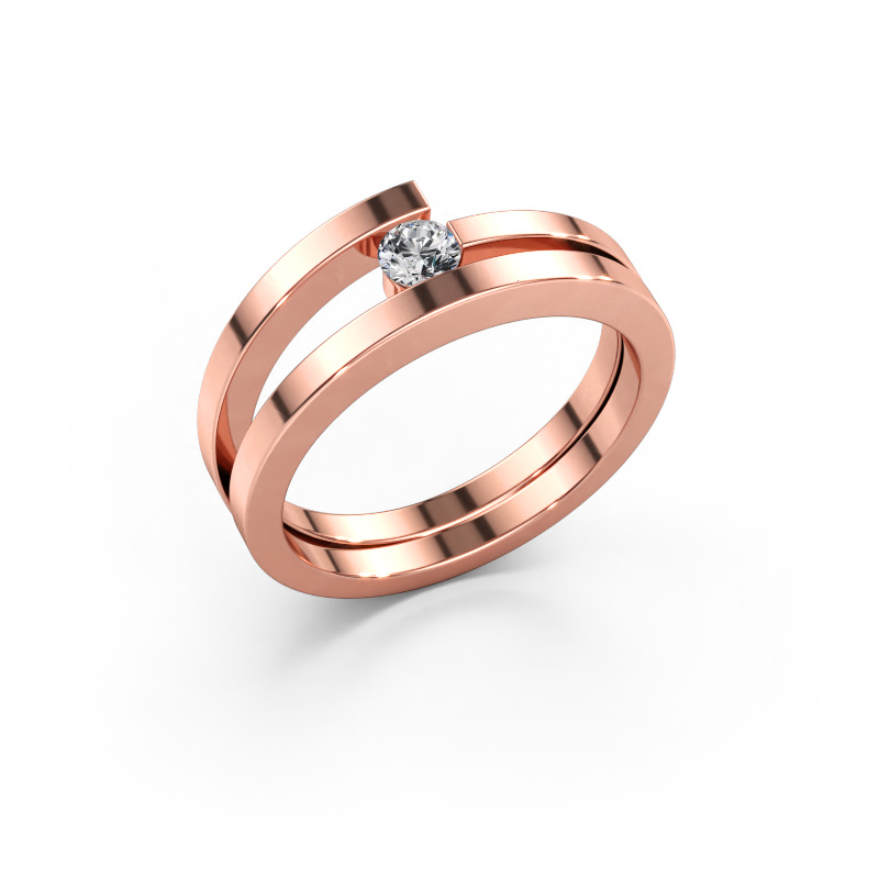 Bild av Ring Sandy 585 roséguld Diamant efter eget val 3.4 mm