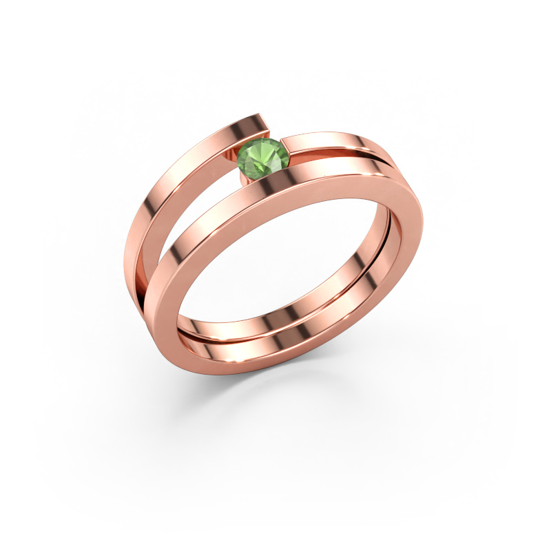 Immagine di Anello Sandy 585 oro rosa Tormalina verde 3.4 mm