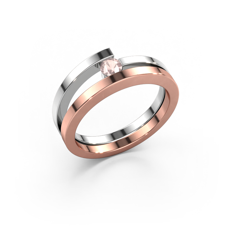 Image of Ring Sandy 585 rose gold Morganite champagne 3.4 mm