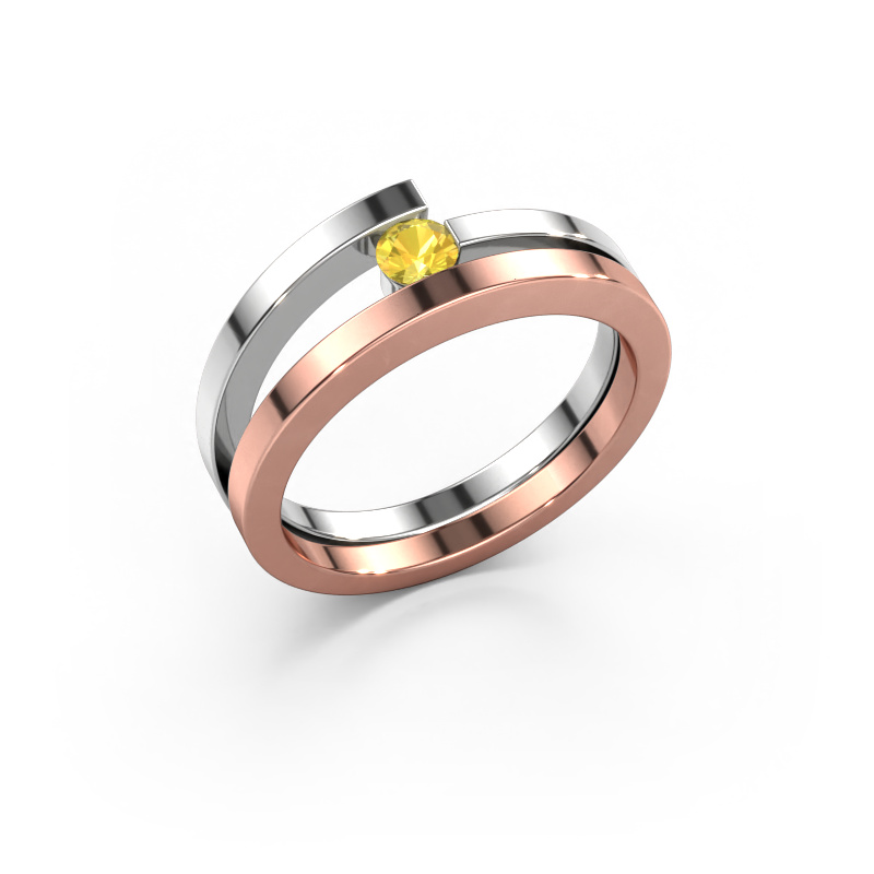 Image of Ring Sandy 585 rose gold Yellow sapphire 3.4 mm
