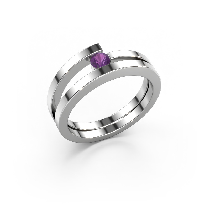 Image of Ring Sandy 585 white gold Amethyst 3.4 mm