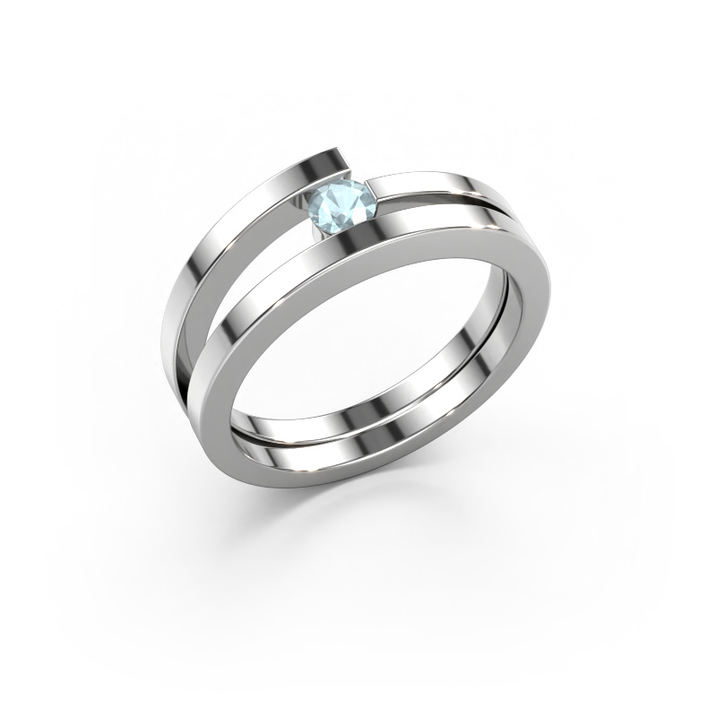 Image of Ring Sandy 585 white gold Aquamarine 3.4 mm