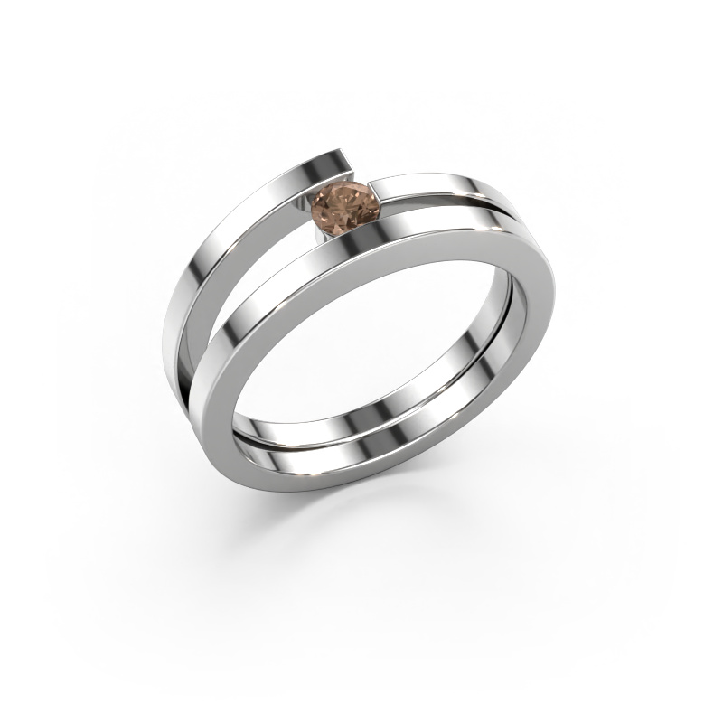 Image of Ring Sandy 585 white gold Brown diamond 0.15 crt