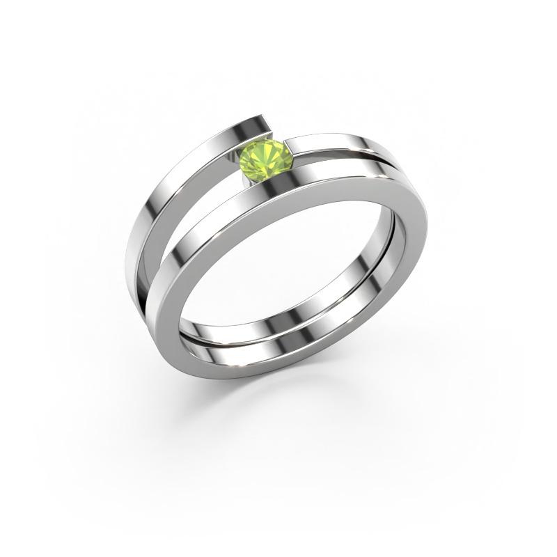 Image of Ring Sandy 585 white gold Peridot 3.4 mm