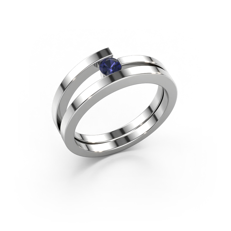 Image of Ring Sandy 585 white gold Sapphire 3.4 mm
